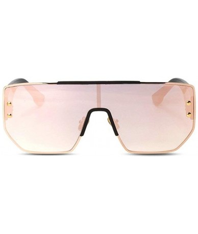 Oversized 2019 luxury retro shield women's brand designer square oversized ladies sunglasses UV400 - Pink - CP18W34D89R $23.67