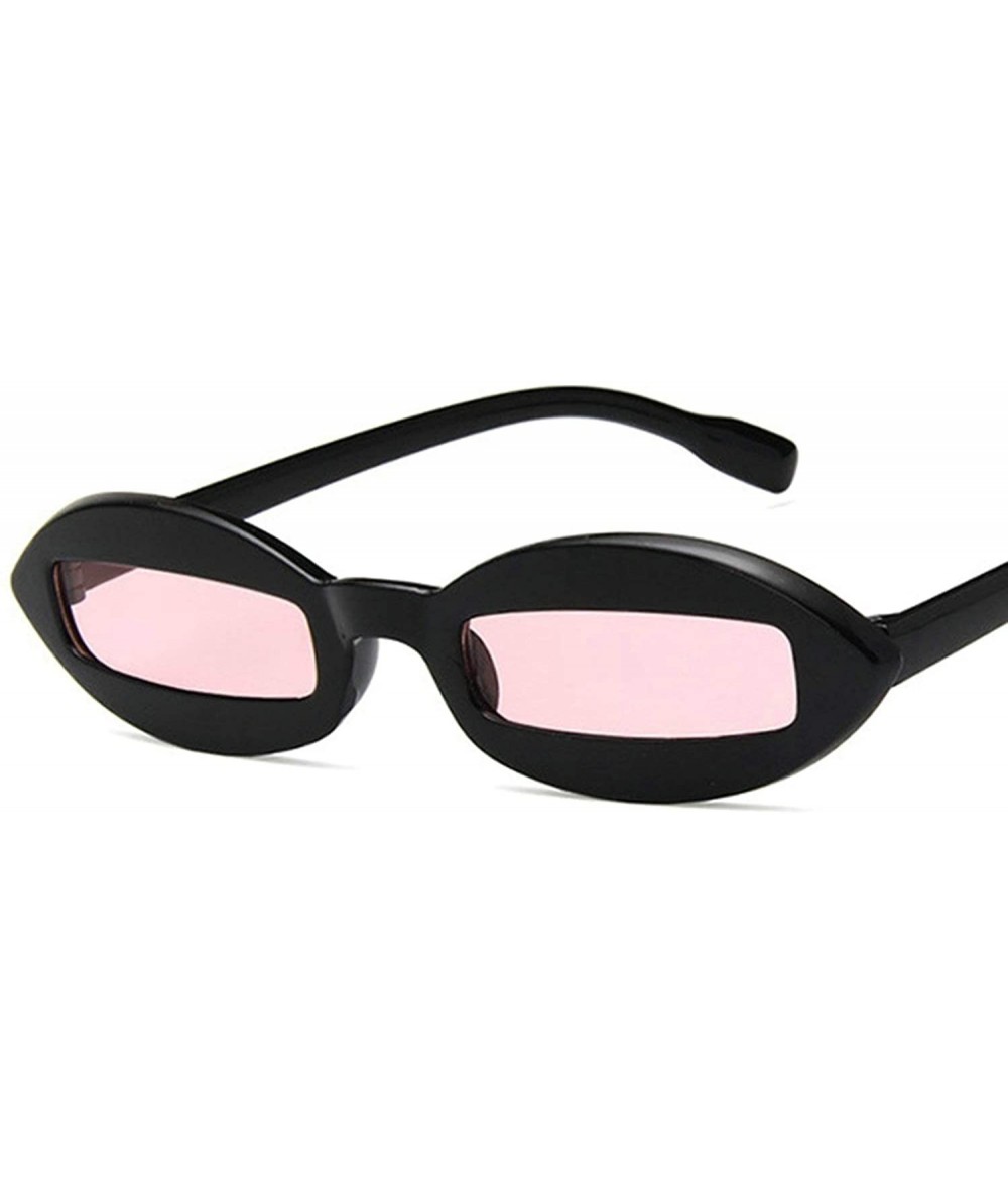 Oversized Classic style Curved Rectangle Sunglasses for Unisex PC Resin UV 400 Protection Sunglasses - Black Pink - CO18SAR87...