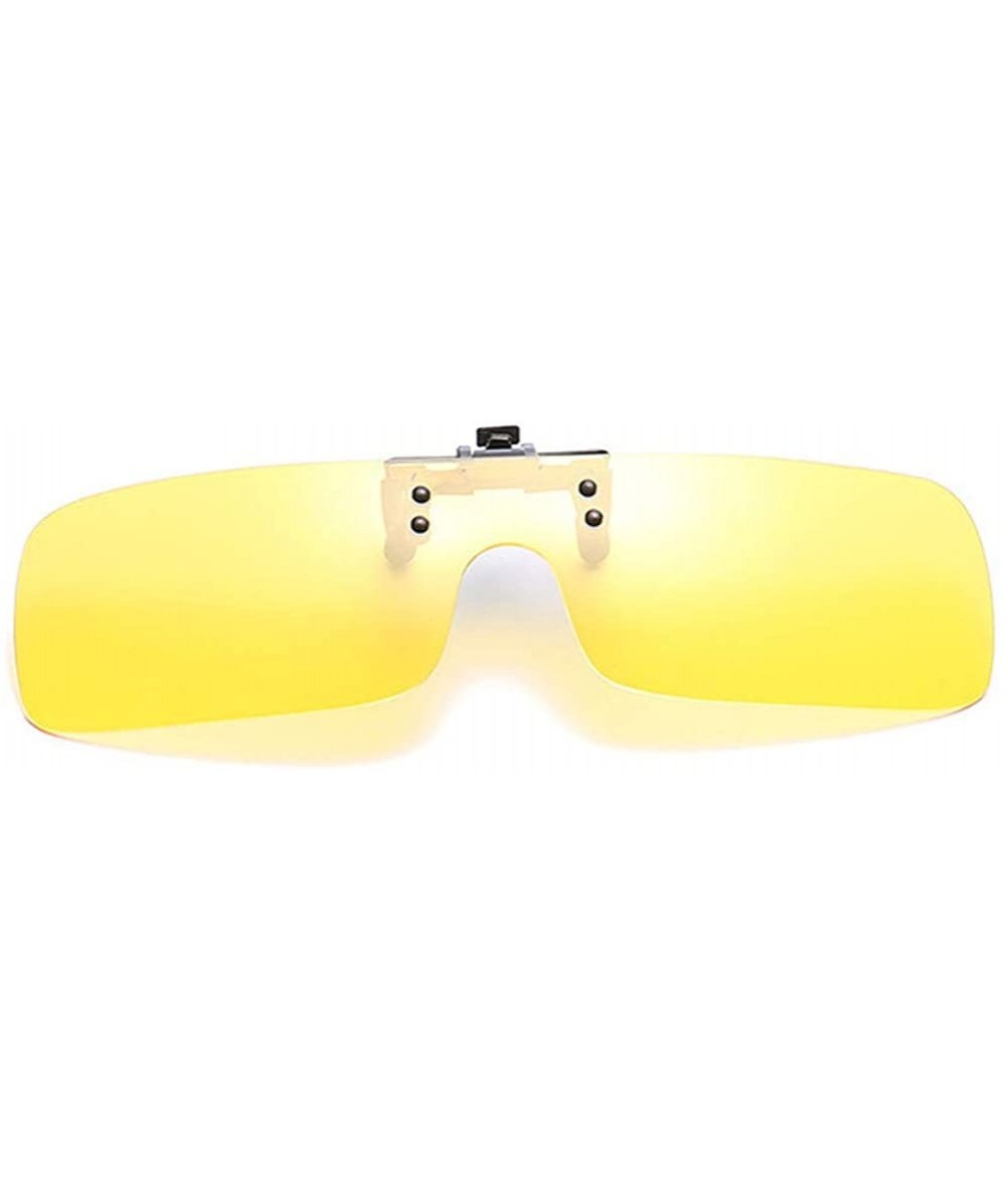 Rectangular Polarized Clip on Sunglasses Anti Glare for Prescription Eyeglasses Clip - Type 6 - CZ18OYSN88O $16.79