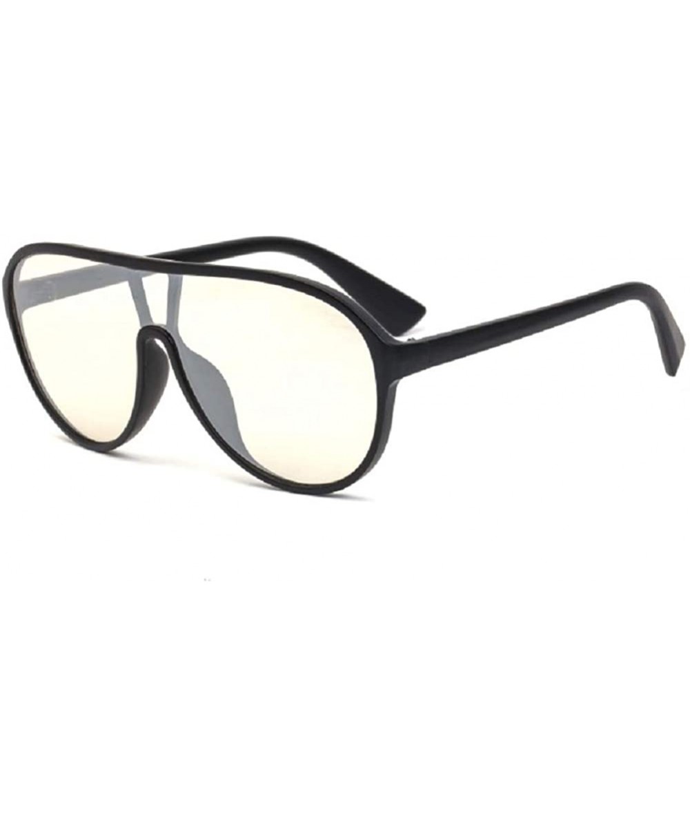 Wrap sunglasses lady with large frame leopard print radiation protection - Sliver - CR199MXI3KR $51.74