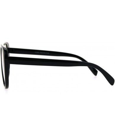 Rectangular Womens Futurism Flat Top Mob Retro Plastic Clear Lens Eye Glasses - Black - CA1847UE284 $17.95