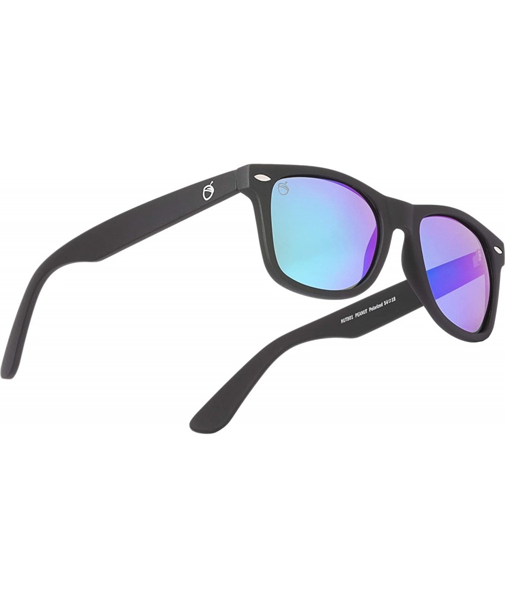 Wayfarer Polarized Classic Style Sunglasses for Men and Women - Black - Mystic Mirror - CA18QNMLKZ0 $23.96