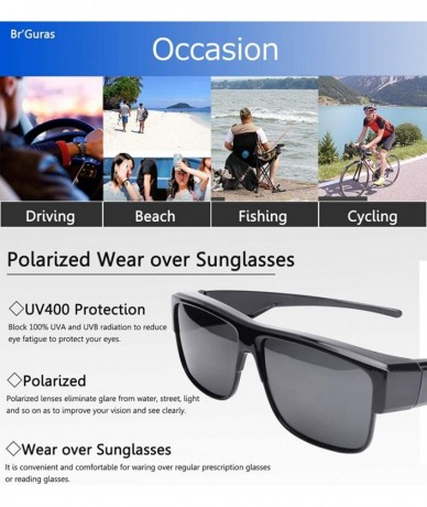 Wrap Polarized Wrap Around Shield Sunglasses Fit Over Prescription Glasses with UV Protection For Men or Women - Black - CU19...