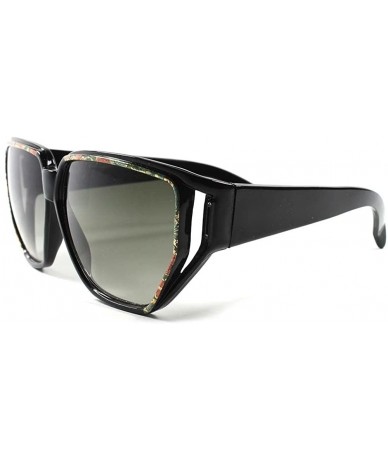 Square Classic Old Genuine Vintage 60s Mens Womens Square Sunglasses - Black - CG18XRG88KU $19.36