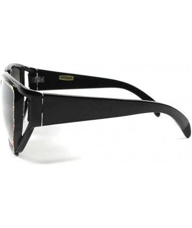 Square Classic Old Genuine Vintage 60s Mens Womens Square Sunglasses - Black - CG18XRG88KU $19.36