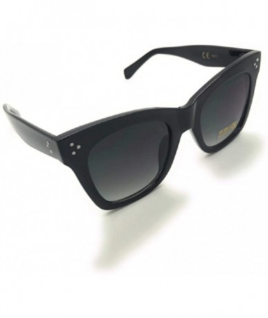 Oversized Womens Oversized Fashion Sunglasses Big Flat Square Frame UV 400 With Microfiber Case - Black - CX18OGGKYAL $17.86