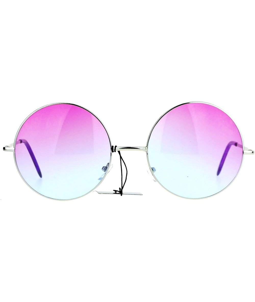 Oversized Hippie Oceanic Gradient Large Circle Lens Sunglasses - Purple - CB12IGSQYOF $21.82