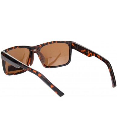 Sport Polarized Mens Luxury Designer Rectangular Sport Sunglasses - Tortoise Brown - C018NKS3YDL $23.77