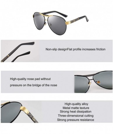 Aviator Discoloration sunglasses male driver Aviator polarized driving anti-UV Fishing Outdoor Big box Eyewear - C318A9H8OCX ...