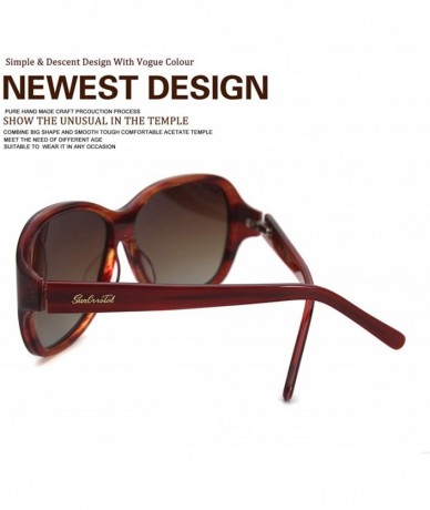 Aviator Women Classic Design Acetate UV Protection Sunglasses - Red Stripe - C617Y0KOLDE $42.17