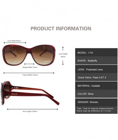 Aviator Women Classic Design Acetate UV Protection Sunglasses - Red Stripe - C617Y0KOLDE $42.17