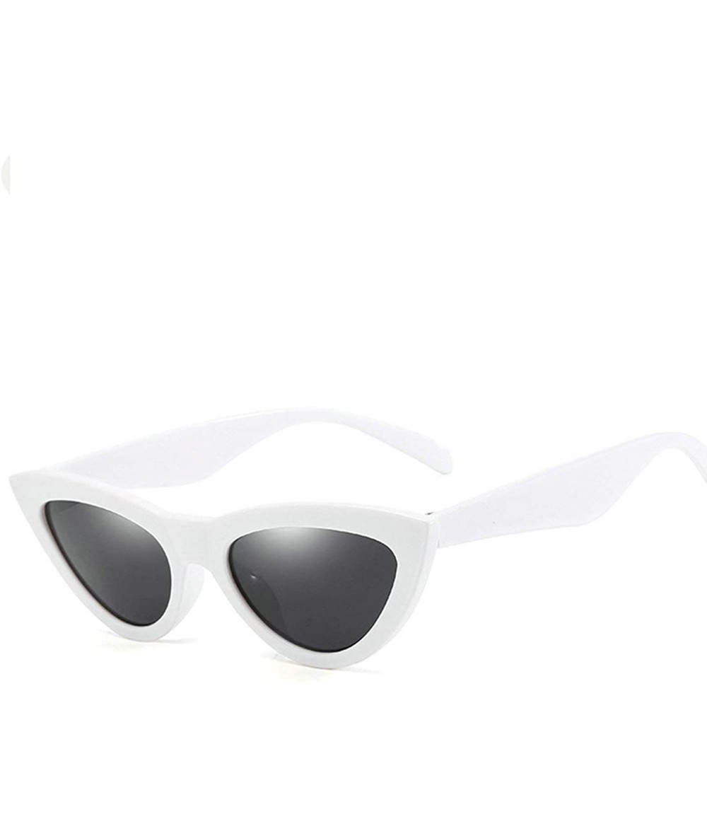 Cat Eye Vintage Classic Retro Cat's Eye Frame Sunglasses for Women PC AC UV400 Sunglasses - White - CU18T63UZRA $29.17