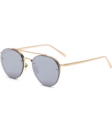 Aviator Aviator Mirrored Lens Gold Metal Designer Fashion Sunglasses Men's Women's Non-Prescription - CR12OB1EQ2O $20.92