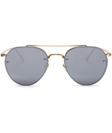 Aviator Aviator Mirrored Lens Gold Metal Designer Fashion Sunglasses Men's Women's Non-Prescription - CR12OB1EQ2O $20.92