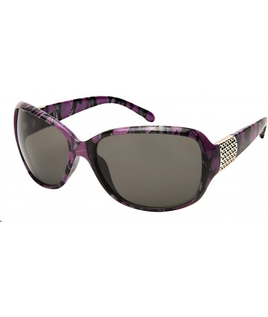 Oval Women Wrap Style Sunglasses Pink Camo Design Sunglasses Purple for Women - 31991p Purple - CK18N9YRTWI $18.03