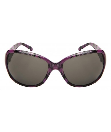 Oval Women Wrap Style Sunglasses Pink Camo Design Sunglasses Purple for Women - 31991p Purple - CK18N9YRTWI $18.03