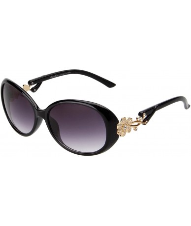 Oversized Fashion Oversized Women Uv400 Protection Polarized Lady Sunglasses Gold Flower Full Frame Sunglasses Gd103 - CI11K9...