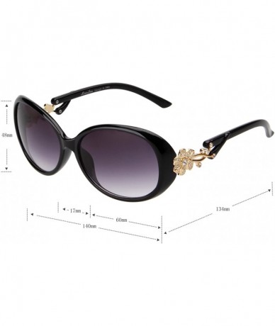 Oversized Fashion Oversized Women Uv400 Protection Polarized Lady Sunglasses Gold Flower Full Frame Sunglasses Gd103 - CI11K9...