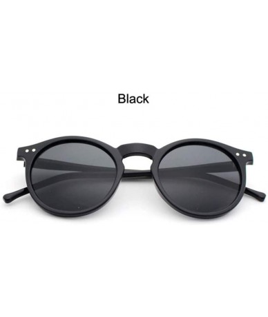 Rectangular Round Sunglasses Women Multicolour Frame Mercury Mirror Lens Glasses Men Coating Round Sunglasses - Black - C9194...