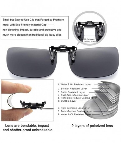 Square Polarized Clip On Sunglasses Over Prescription Glasses for Men Women UV Protection - Silver Flash - CT18QEEOWLZ $24.50