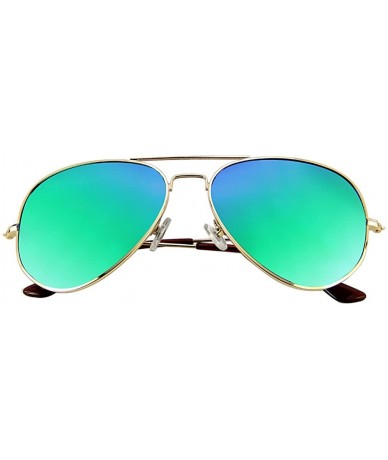 Oversized Metal Frame UV Protection Polarized Mirror Aviator Sunglasses LSP025 - Gold Frame Green Lenses - CF12LIESTB5 $32.62