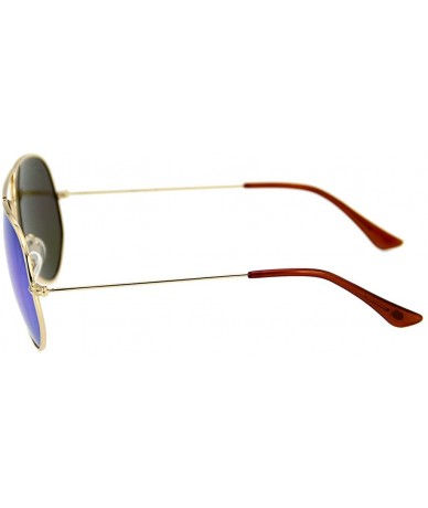 Oversized Metal Frame UV Protection Polarized Mirror Aviator Sunglasses LSP025 - Gold Frame Green Lenses - CF12LIESTB5 $32.62