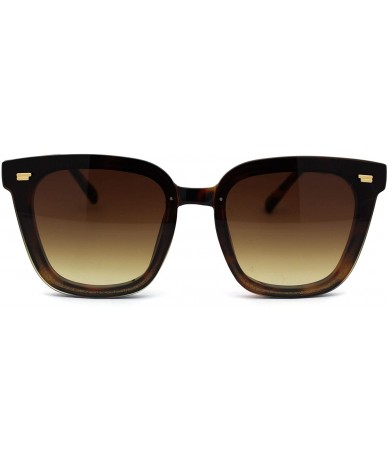 Rectangular Womens Panel Lens Boyfriend Horn Rim Chic Sunglasses - Tortoise Brown - C418WOUUR0R $23.36