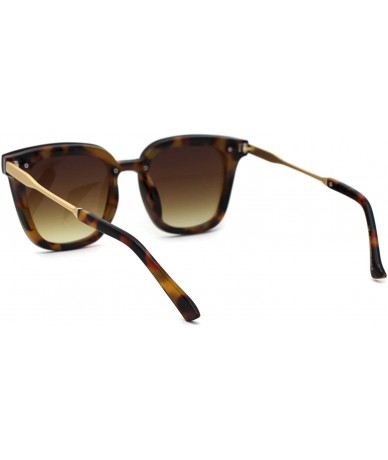 Rectangular Womens Panel Lens Boyfriend Horn Rim Chic Sunglasses - Tortoise Brown - C418WOUUR0R $23.36