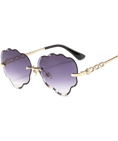 Rimless Fashion vintage rimless love heart glasses cut edge luxury diamond lady party sunglasses UV400 - Grey - C618R5DE5EZ $...