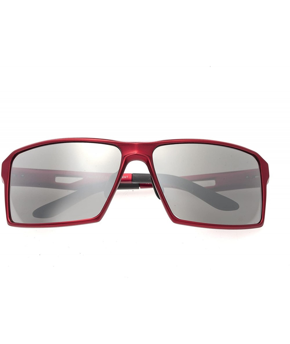 Sport Centaurus Aluminium Sunglasses - Red/Silver - CD12DI2QW8R $82.64