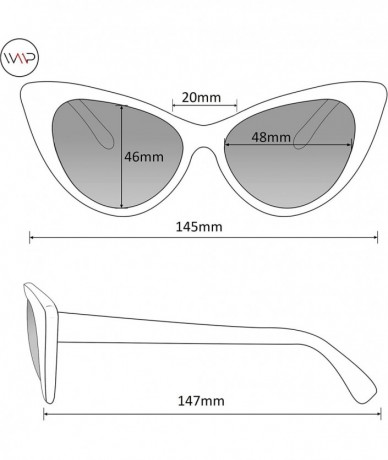 Wrap Womens Cateye Retro Fashion Retro Round Lens Cat Eye Sunglasses - Silver Frame / Mirror Pink Lens - CE12NU73Y3S $31.33