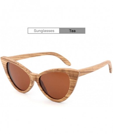 Oversized Sunglasses Solid Handmade Bamboo Wood Sunglasses For Men & Women with Polarized Lenses CH3034 - Tea - CQ18XAYZYTA $...