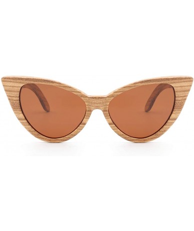 Oversized Sunglasses Solid Handmade Bamboo Wood Sunglasses For Men & Women with Polarized Lenses CH3034 - Tea - CQ18XAYZYTA $...