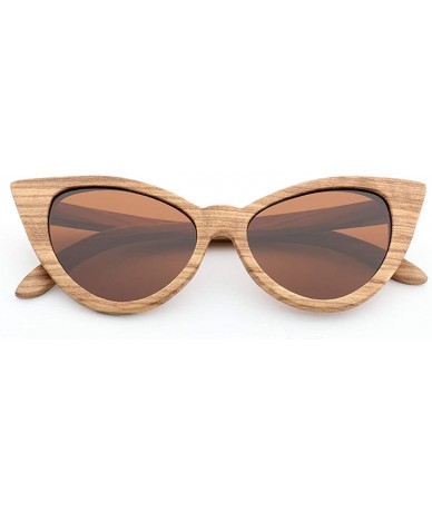 Oversized Sunglasses Solid Handmade Bamboo Wood Sunglasses For Men & Women with Polarized Lenses CH3034 - Tea - CQ18XAYZYTA $...