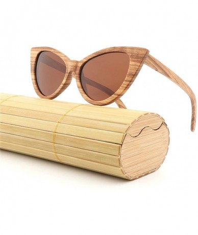 Oversized Sunglasses Solid Handmade Bamboo Wood Sunglasses For Men & Women with Polarized Lenses CH3034 - Tea - CQ18XAYZYTA $...