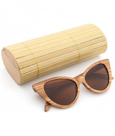 Oversized Sunglasses Solid Handmade Bamboo Wood Sunglasses For Men & Women with Polarized Lenses CH3034 - Tea - CQ18XAYZYTA $...