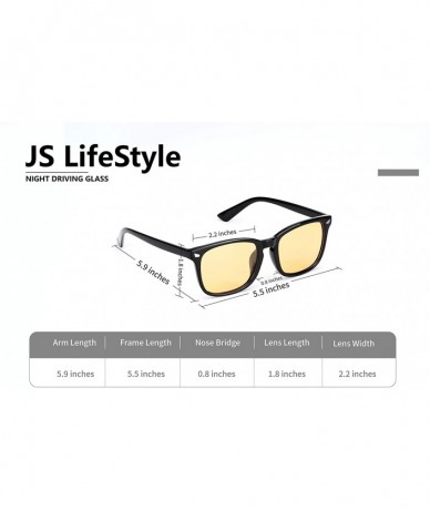 Square Glasses Driving Polarized Lens Rainy Indoors - Black Pc Frame/Polarized Yellow Lens - CU18AOHH2HX $21.53