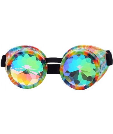 Goggle Rainbow Prism Kaleidoscope Glasses-Steampunk Goggles Cosplay Rave Goggles - Colorful - CR18SQZTITK $21.11