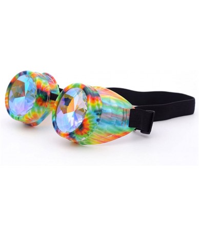 Goggle Rainbow Prism Kaleidoscope Glasses-Steampunk Goggles Cosplay Rave Goggles - Colorful - CR18SQZTITK $21.11