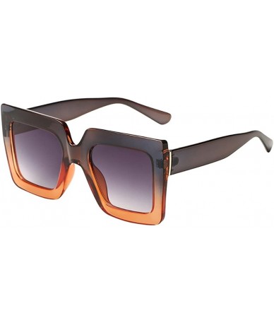 Rectangular Unisex Vintage Big Frame Square Shape Sunglasses Eyewear Retro - A - CM18Q54YXKG $17.90