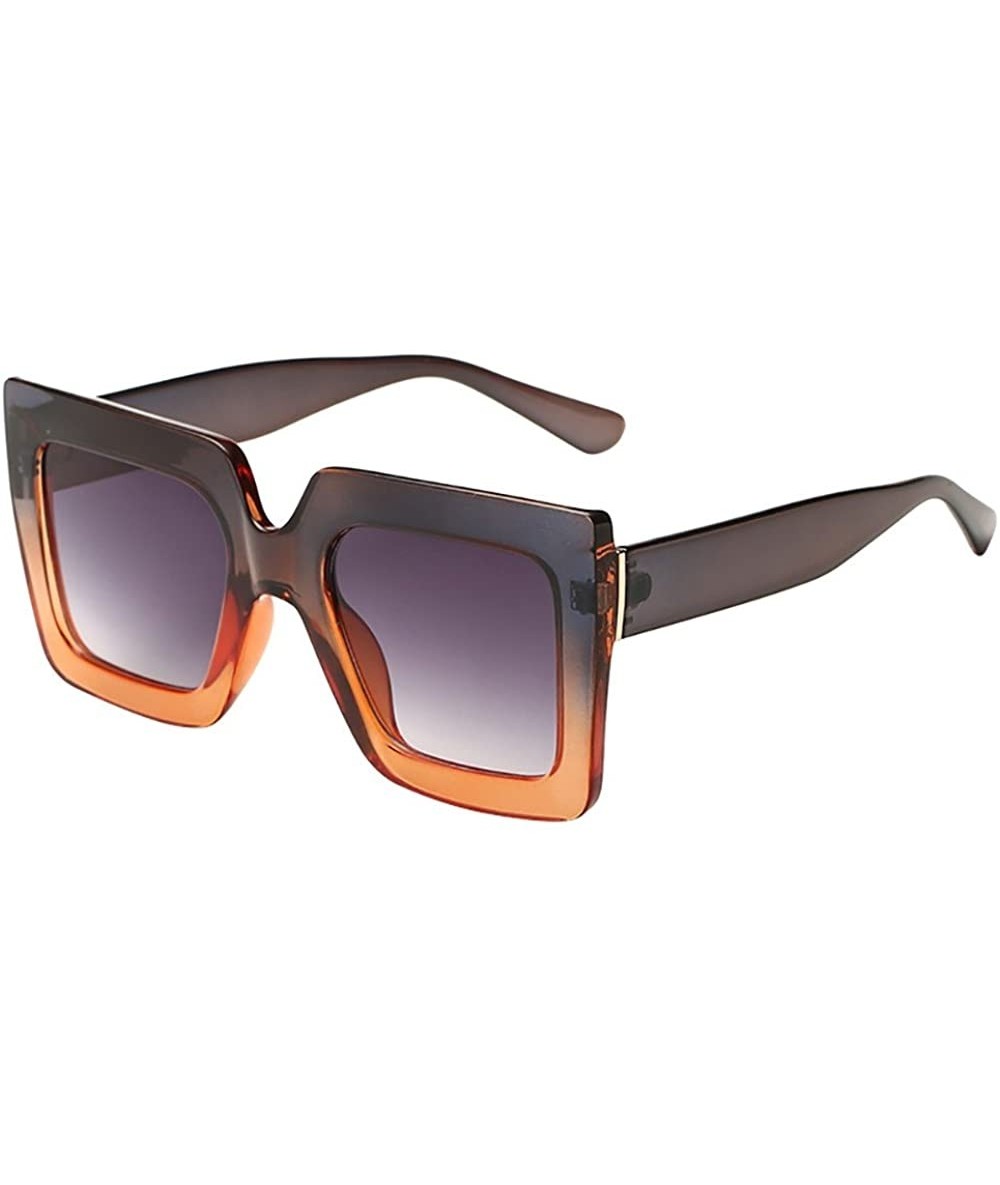 Rectangular Unisex Vintage Big Frame Square Shape Sunglasses Eyewear Retro - A - CM18Q54YXKG $17.90