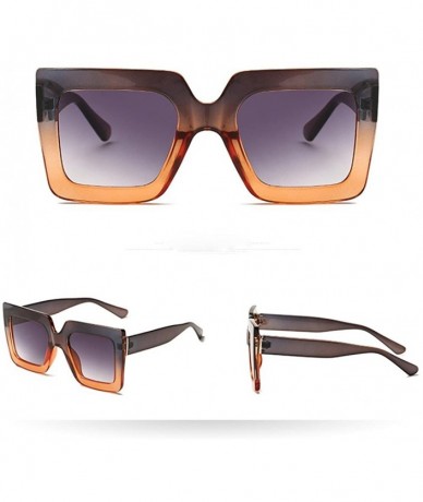 Rectangular Unisex Vintage Big Frame Square Shape Sunglasses Eyewear Retro - A - CM18Q54YXKG $17.90