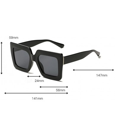 Rectangular Unisex Vintage Big Frame Square Shape Sunglasses Eyewear Retro - A - CM18Q54YXKG $17.90