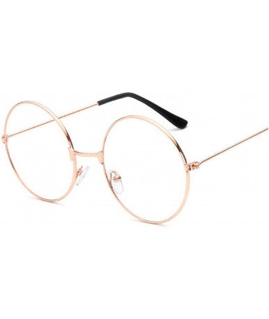 Rimless Fashion Vintage Retro Metal Frame Clear Lens Glasses Nerd Geek Eyewear Eyeglasses Oversized Round Circle Eye - C7198A...