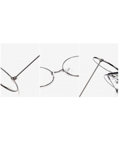 Rimless Fashion Vintage Retro Metal Frame Clear Lens Glasses Nerd Geek Eyewear Eyeglasses Oversized Round Circle Eye - C7198A...