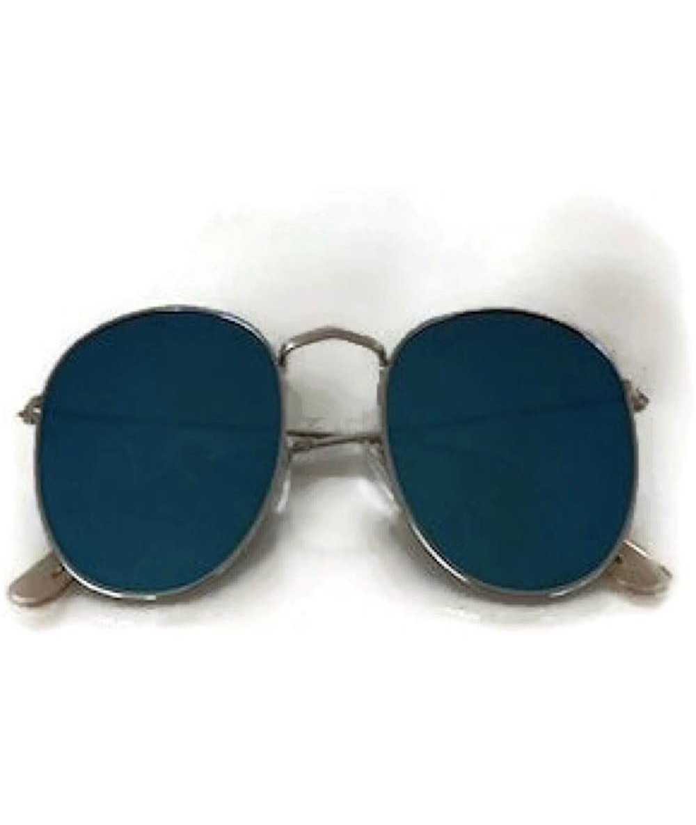 Round Retro vintage round mirrored lens sunglasses - CL18EWRZZ3N $19.67