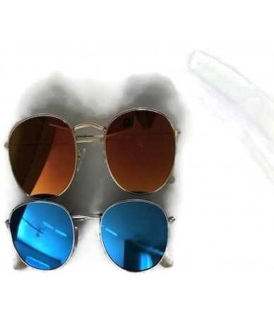 Round Retro vintage round mirrored lens sunglasses - CL18EWRZZ3N $19.67