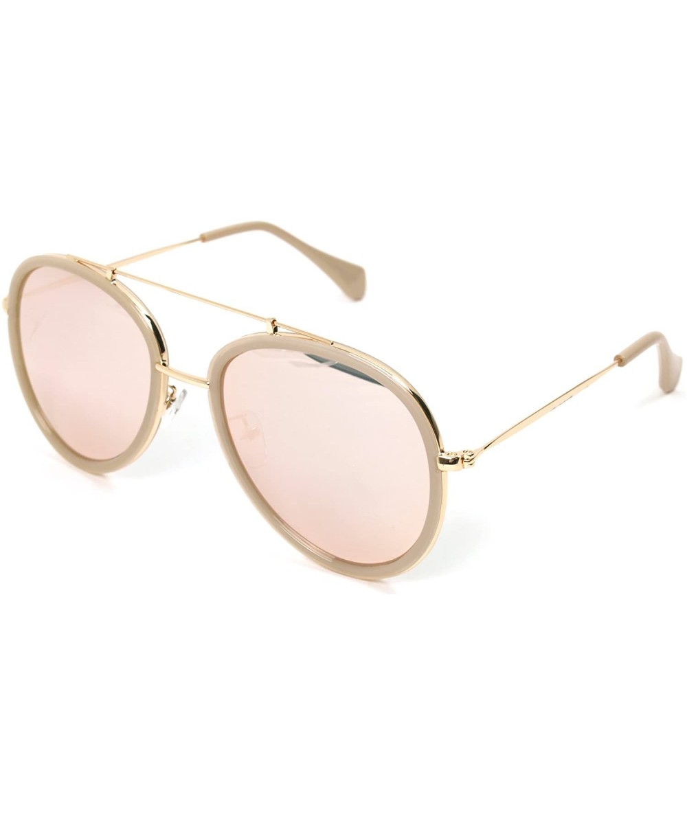 Square Classic Aviator Sunglasses Military Style Air Force Pilot Glasses Eyewear Metal Frame - Gold Pink 28627 - CL18CE2C202 ...