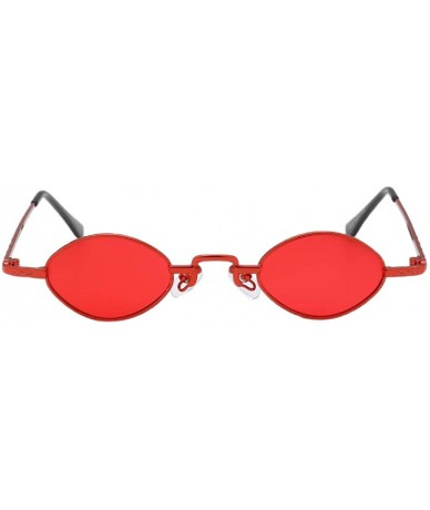 Oval VINTAGE SMALL OVAL FRAME SUNGLASSES WOMEN'S RETRO FASHION SHADE - Red - C9195H970I7 $25.44