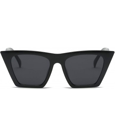 Oversized Vintage Square Cat Eye Sunglasses Women Fashion Small Cateye Sunglasses B2473 - Black - C618O6LSQ9I $25.34